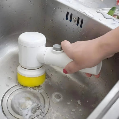 Escova de Limpeza Elétrica, Giratória, Portátil, Sem Fio Recarregável 5 em 1, Limpeza Geral Multifuncional P/Cozinha, Banheiro, Casa, Vidros