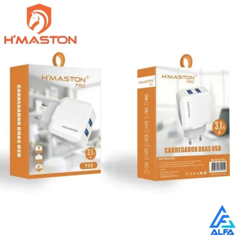 Fonte de Carregador Turbo 2 Usb 3.1A Para Celular Original