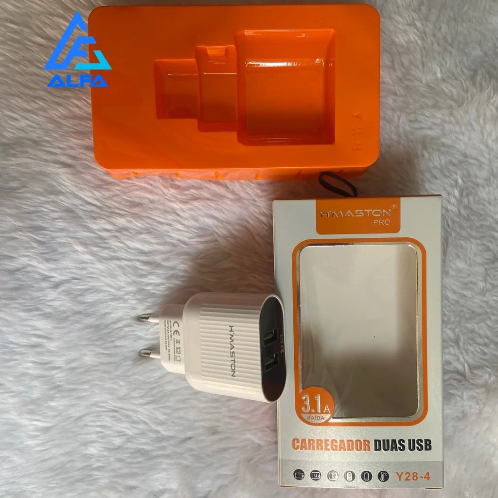 Fonte de Carregador Turbo 2 Usb 3.1A Para Celular Original