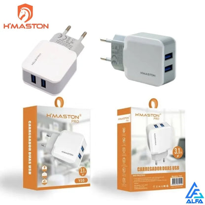 Fonte de Carregador Turbo 2 Usb 3.1A Para Celular Original