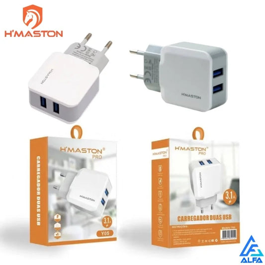 Fonte de Carregador Turbo 2 Usb 3.1A Para Celular Original